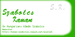szabolcs kaman business card