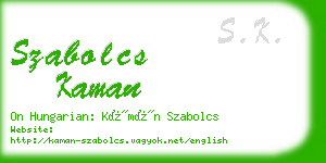 szabolcs kaman business card